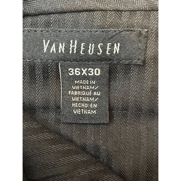 Van Heusen Mens Dress Pants Straight Leg Flat Front 505M103028 Charcoal SZ 36x30 - Picture 9 of 10